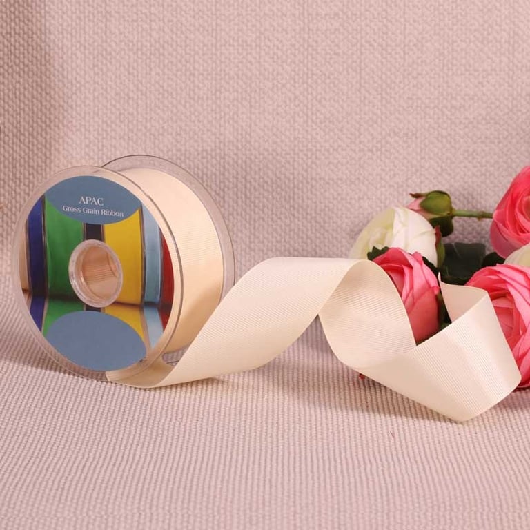 38mm Cream Grosgrain Ribbon - Home Decor Craft Supply 20m Long