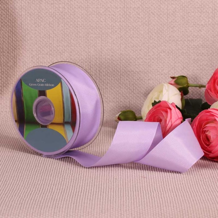 Lilac Grosgrain Ribbon - 38mm Wide, 20m Long, Perfect for Home Decor & Crafting