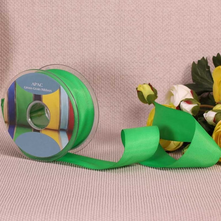 Emerald Grosgrain Ribbon - 38mm Width, 20m Length, Perfect for Crafting and Home Decor