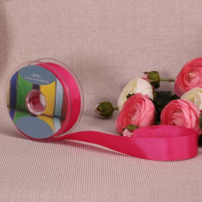 Cerise Grosgrain Ribbon 25mm Wide x 20m Long - Perfect for Home Decor and Crafting Projects