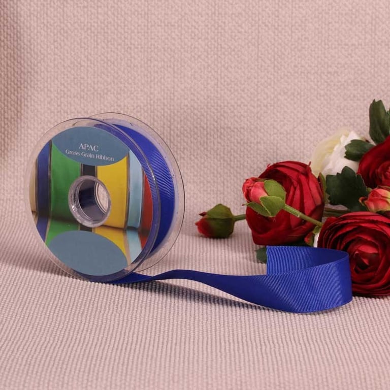Royal Blue Grosgrain Ribbon (25mm x 20m) - Home Decor & Wedding Craft Supply