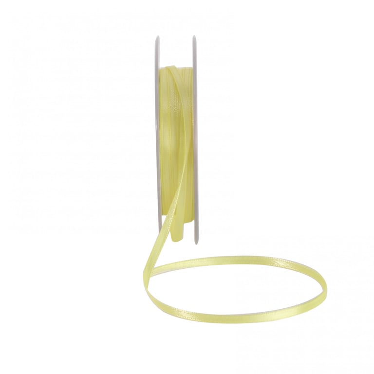 Light Yellow Satin Ribbon - 3mm Wide Home Decor and Craft Supply