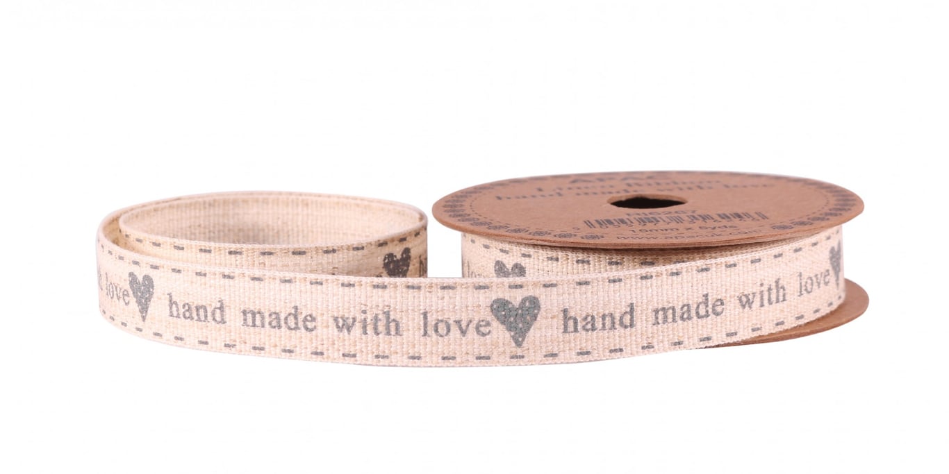 Grey Linen Ribbon 15mm - Handmade Artisan Home Decor Supply