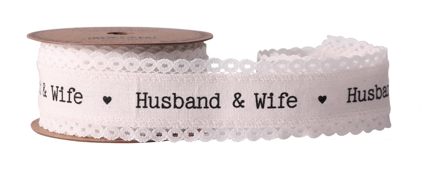 40mm Linen Ribbon - Perfect Husband Wife Wedding Decorations & Home Accents