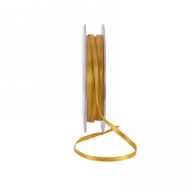 Bright Gold Satin Ribbon 3mm - Luxurious Home Decor and Fashion Accent Ribbon