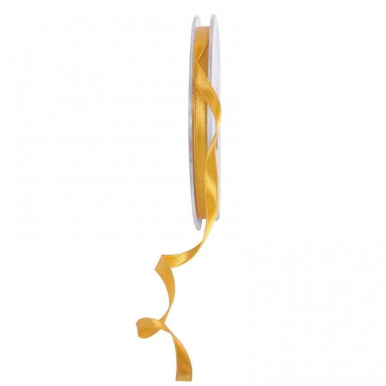 Bright Gold Satin Ribbon 6mm - High-Quality Decorative Ribbon for Home, Wedding, and Crafting