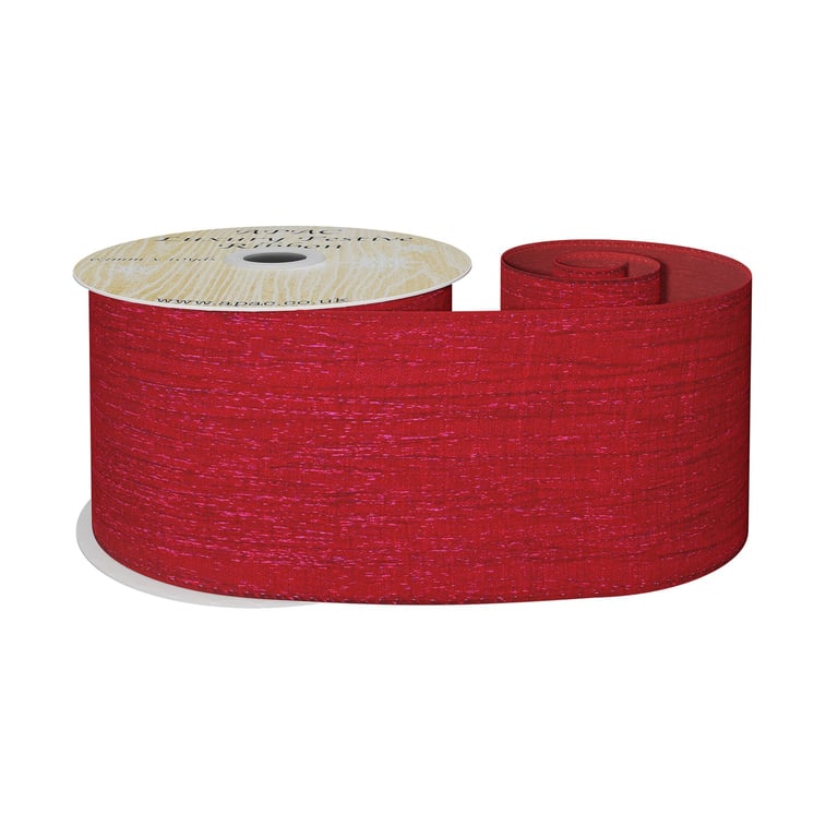 63mm Red Crinkle Ribbon for Home Decor and Party Decoration - 10 Yards of High-Quality Craft Ribbon