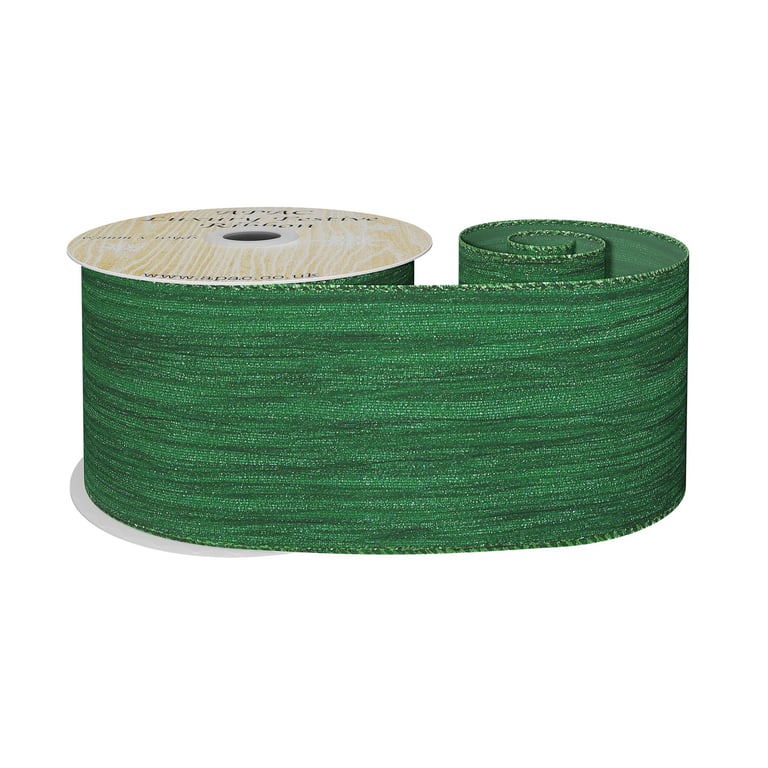 Green Metallic Crinkle Ribbon - 10yd Home Decor Craft Wedding Decoration Ribbon