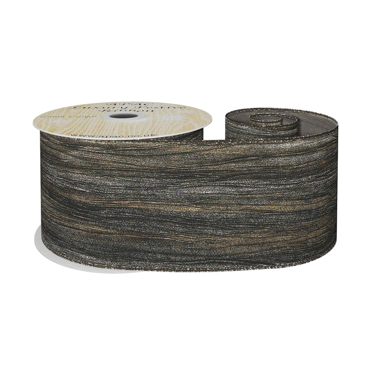 Bronze Crushed Taffeta Ribbon - 63mm Wide Home Decor Trim and Fashion Ribbon