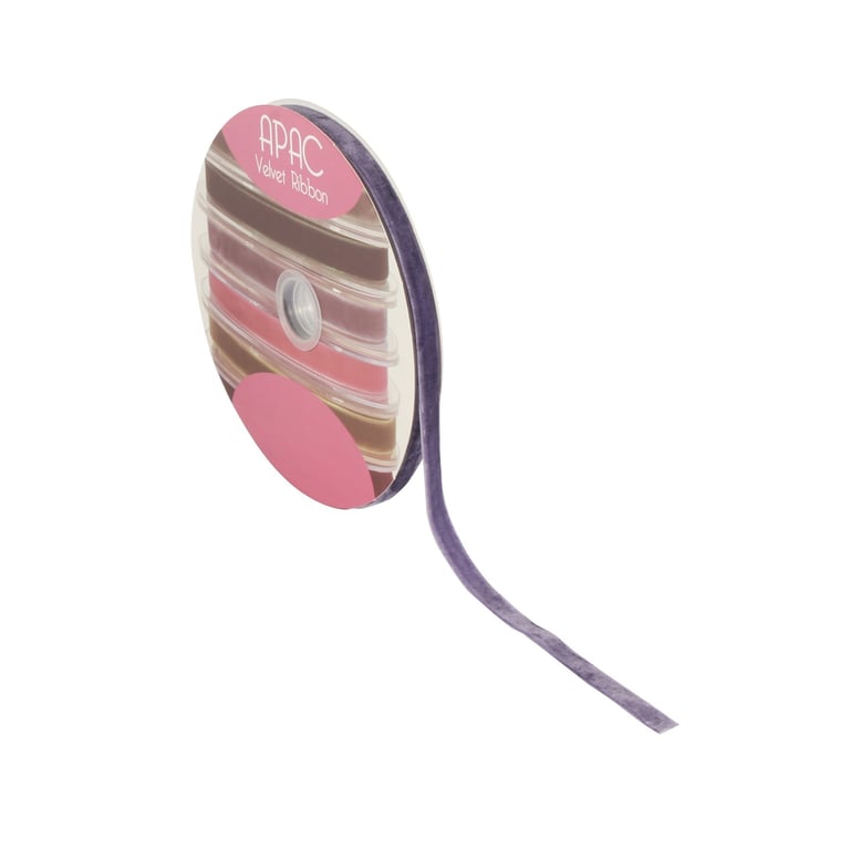 Dusky Purple Velvet Ribbon - 10mm Width x 20m Length, Ideal for Home Decor and Crafting Projects