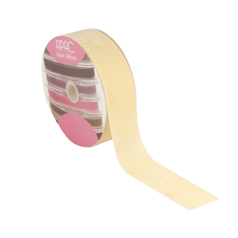 Ivory Velvet Ribbon - 50mm Wide, 20m Long, Perfect for Home Decor and Fashion Decorating Projects