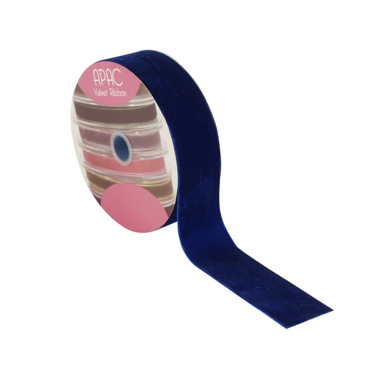 Royal Blue 50mm Velvet Ribbon - Home Decor & Fashion Craft Supplies (20m Length)