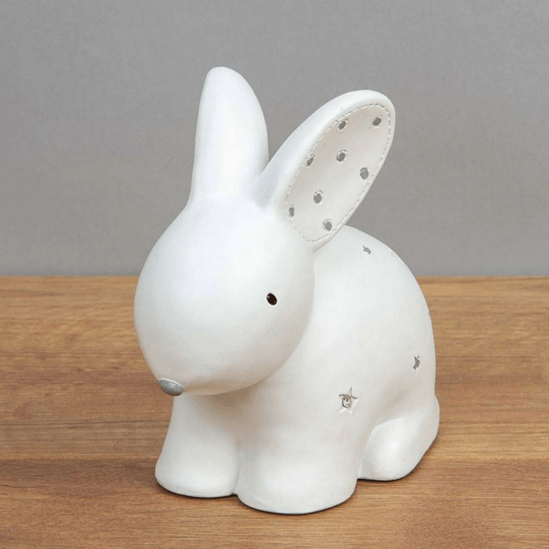 White Rabbit Resin Money Box - Home Decor Savings Jar for Kids