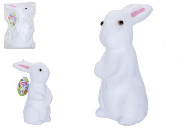 Standing Flock Polyfoam Rabbit - Unique Indoor Decor Garden Decoration