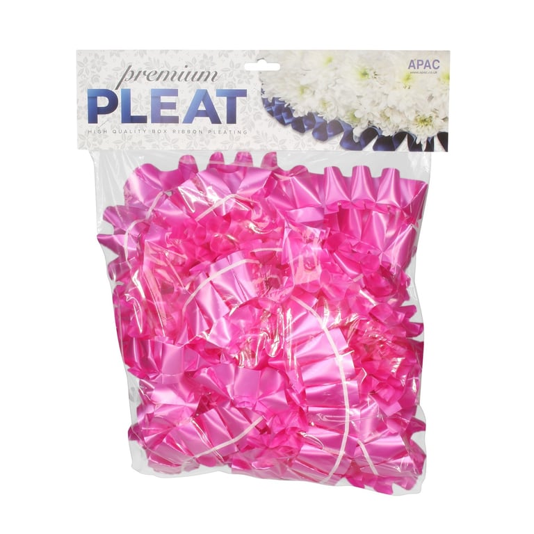 Premium Cerise Pink Pleat Ribbon - 50mm x 10m Decorative Wedding & Home Decor Craft Supply