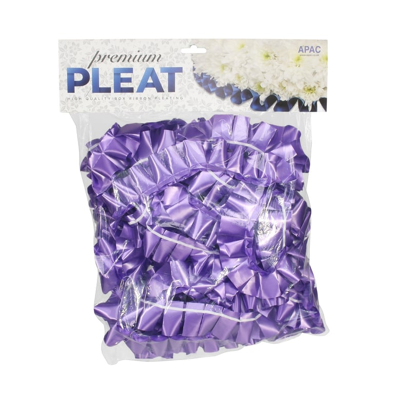 Premium Purple Pleat Ribbon - 50mm x 10m High-Quality Home Decor Ribbon for Wedding and Floral Arrangements