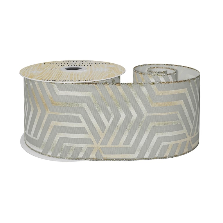 Geometric Gold Metallic Ribbon - Decorative Home and Fashion Accents
