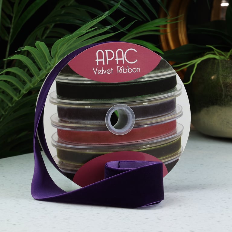 Purple Velvet Ribbon - 38mm Wide, 20m Long, Versatile Home Decor and Fashion Craft Supply