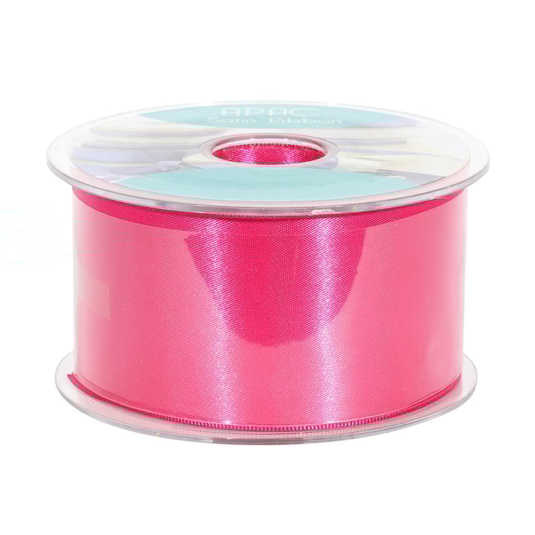 Cerise Double Faced Satin Ribbon - 50mm Wide x 20m Long, Perfect for Home Decor, Fashion & Crafting Applications