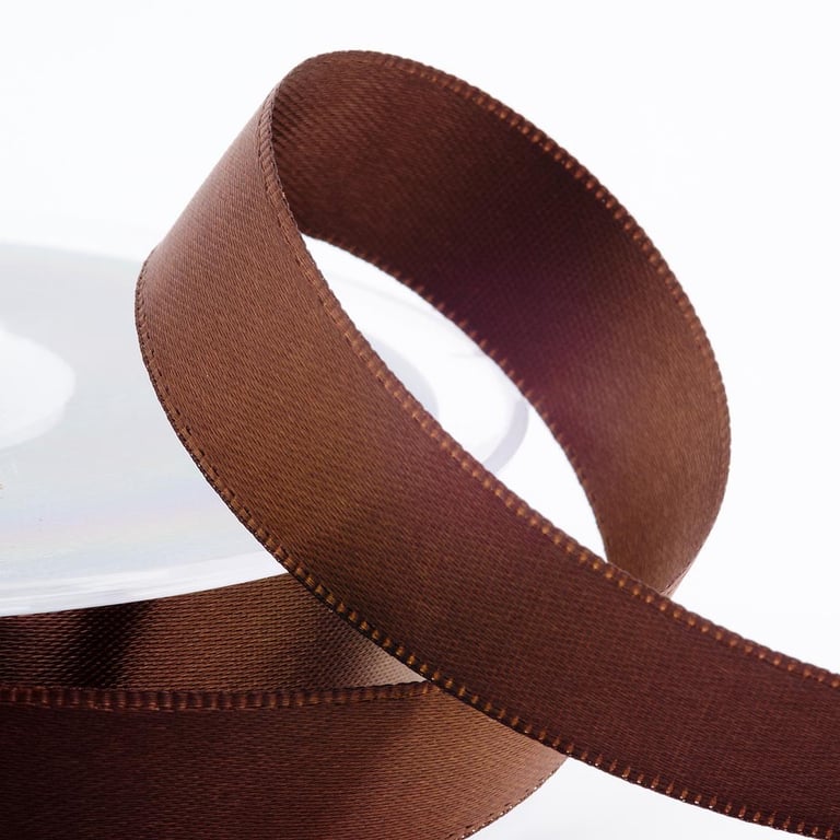 Brown Satin Ribbon - 10mm Wide x 25m Long, Perfect for Home Decor and Fashion Crafts