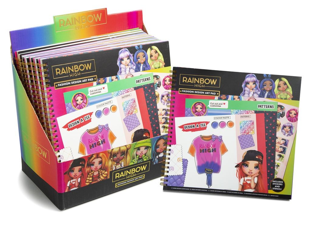 Rainbow High Fashion Design Art Pad - Colorful Sketchbook for Creative Drawing and Artistic Expression