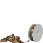 Green Recycled Floral Ribbon - Eco-Friendly Home Decor Ribbon for Gift Wrapping and Crafting