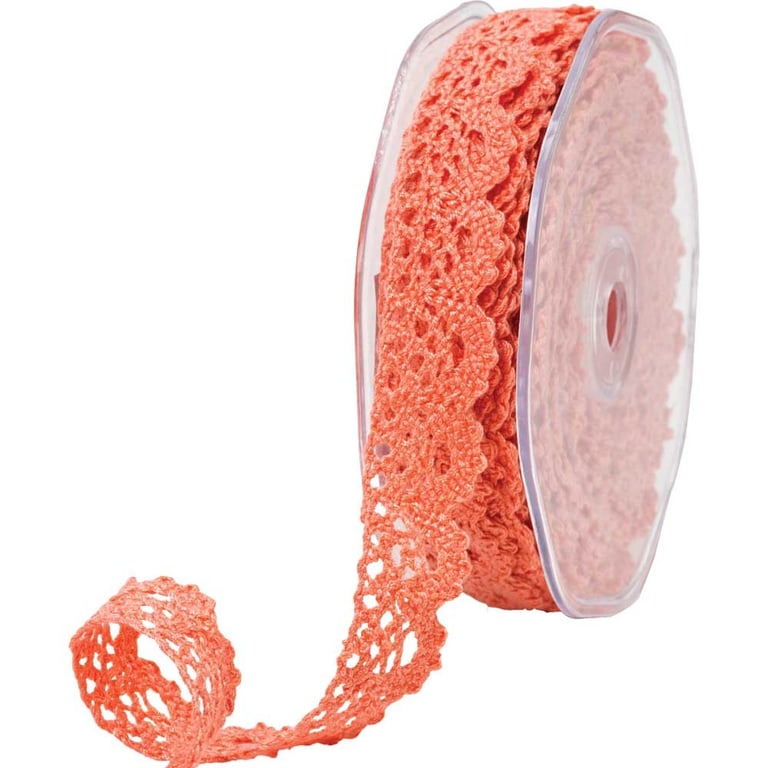 Coral Lace Scallop Ribbon - Elegant Home Decor and Bridal Hair Accessory