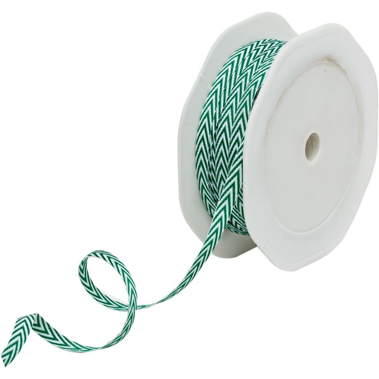 Dark Green 6mm Chevron Ribbon - Home Decor and Fashion Accent Decoration