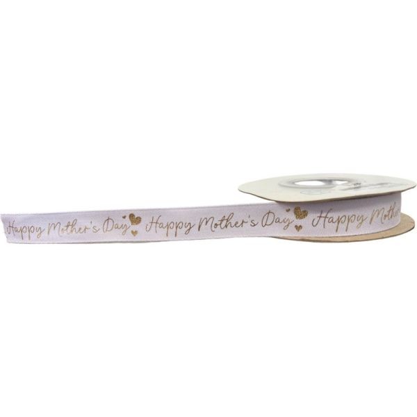 Lilac Biodegradable Happy Mothers Day Ribbon - Eco-Friendly Floral Decoration for Home & Garden