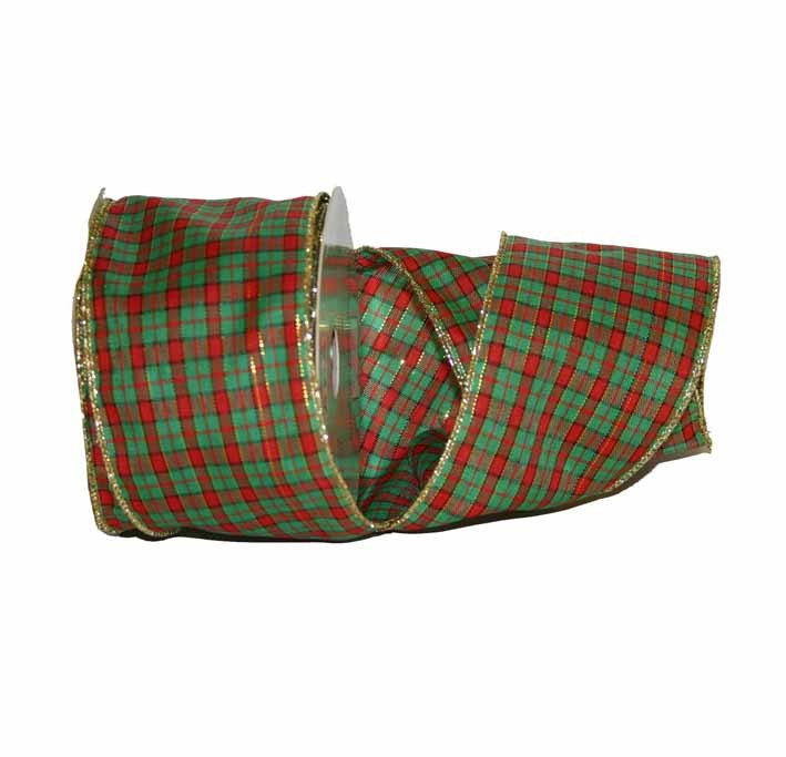 Wired Tartan Ribbon - 10 Yard Length, 63mm Wide, Perfect for Home Decor and Crafting