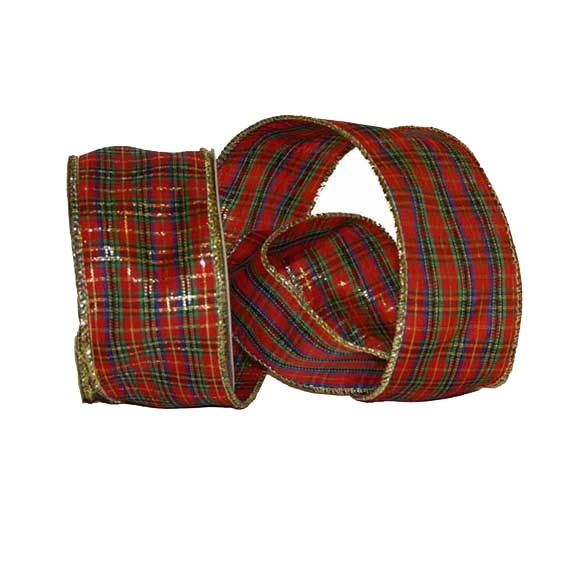 50mm Wired Tartan Ribbon - Decorative Home Decor and Sewing Craft Ribbon (10yds)