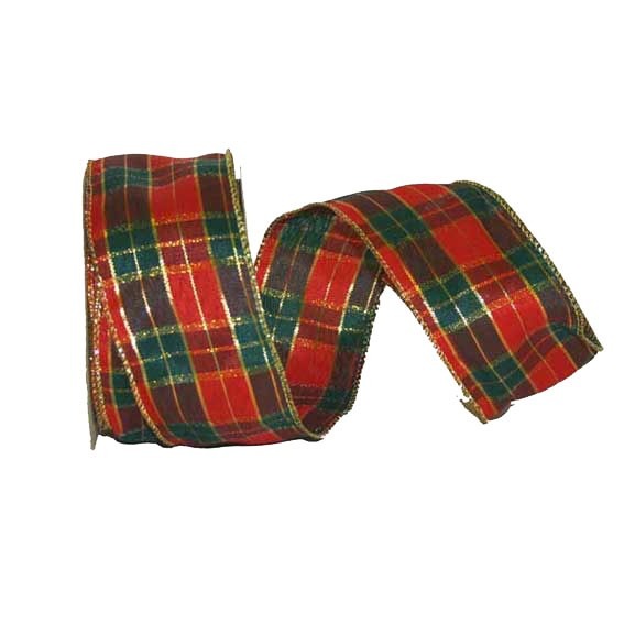 Wired Tartan Ribbon 50mm - Decorative Trim for Home Deco & Crafting