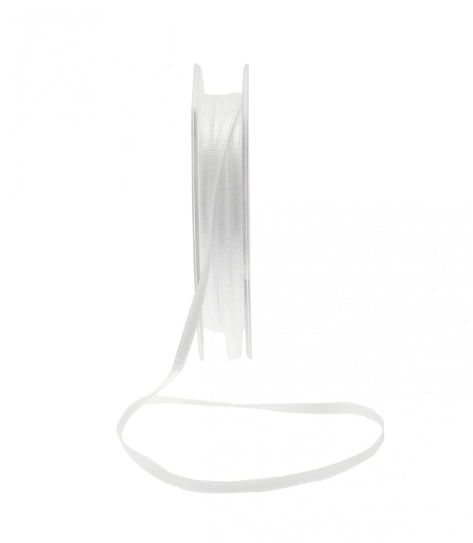White Satin Ribbon - Wedding & Home Decor Craft Ribbon for Floral Arrangements and Bow Making