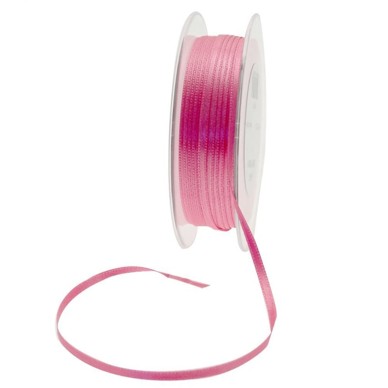 3mm Pink Satin Ribbon - Wedding Decoration and Craft Supplies for Weddings & Home Decor