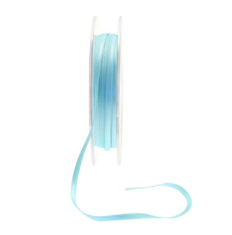 3mm Light Blue Satin Ribbon - High-Quality Craft and Home Decor Accent Ribbons