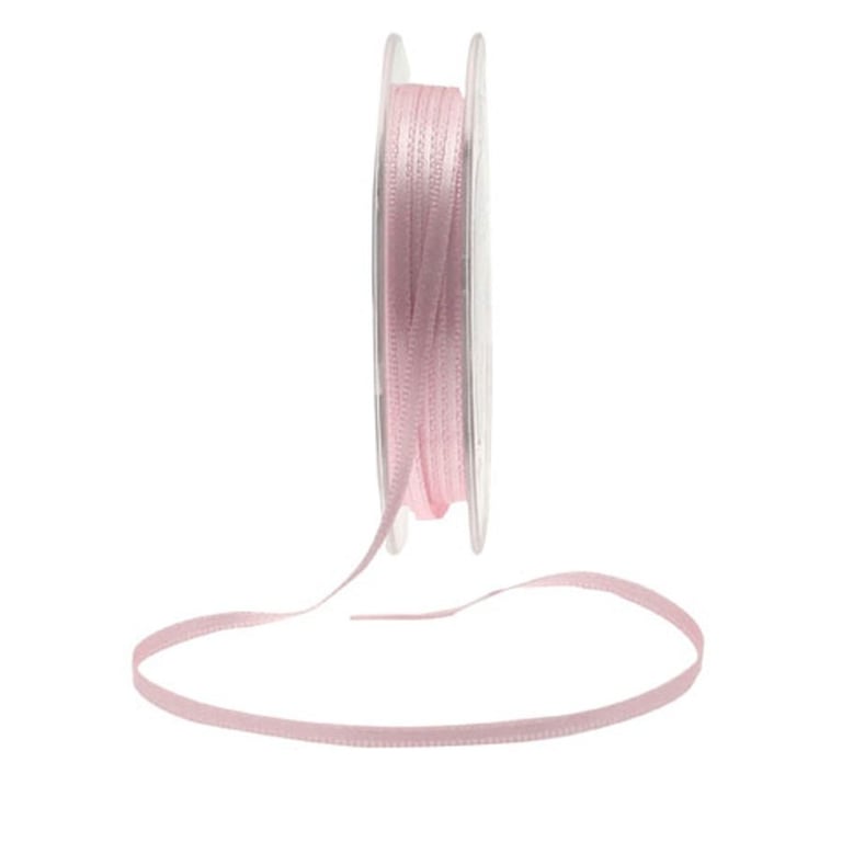 3mm Baby Pink Satin Ribbon - Perfect for Home Decor and Craft Projects