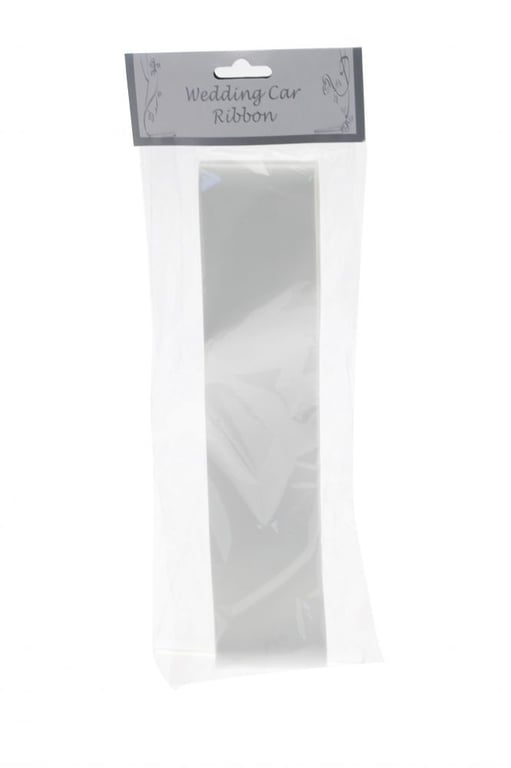 White Wedding Car Ribbon - Elegant Vehicle Decoration for Weddings and Ceremonies