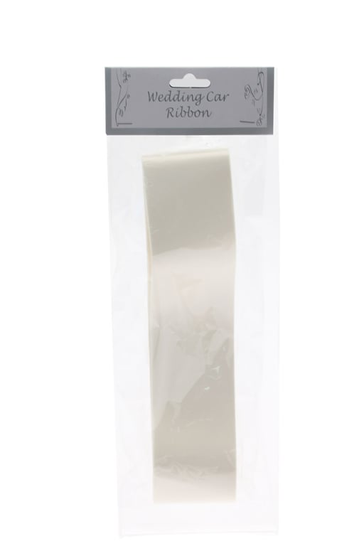 Elegant Ivory Wedding Car Ribbon - Luxurious White Decor for Special Days