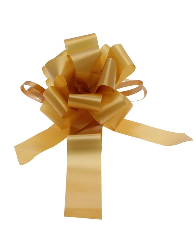 Gold Wedding Car Ribbon & 3xBows Set - Elegant Gold Car Decoration with Bows