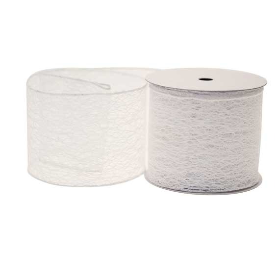 Luxury White Web Ribbon (63mm) - Elegant Home Decor and Fashion Accents