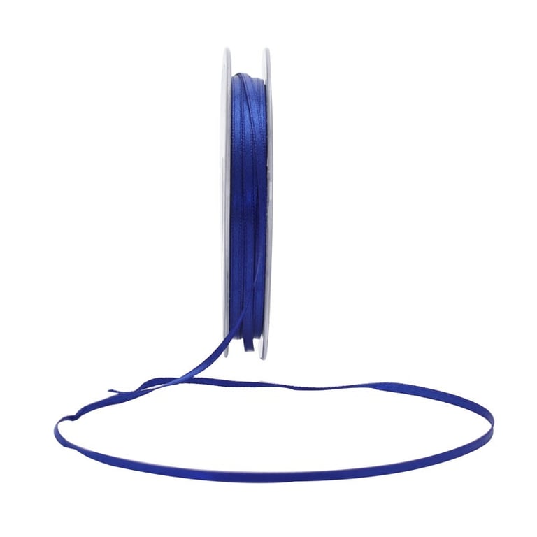 3mm Royal Blue Satin Ribbon - Premium Quality Home Decor and Craft Ribbon for Wedding Decorations and Fashion Accessories