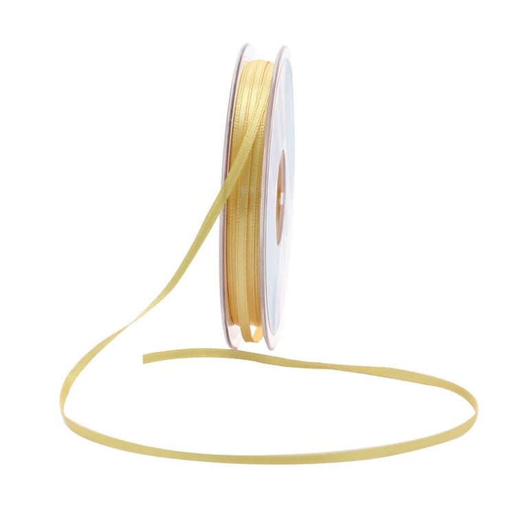 Golden Yellow 3mm Satin Ribbon - Wedding Decoration & Home Decor Craft Supply