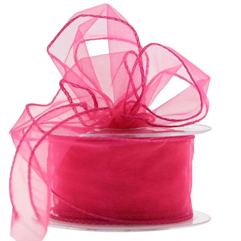 Shocking Pink Chiffon Ribbon (50mm) - Fashionable Home Decor Accent or Fashion Accessories Add-on