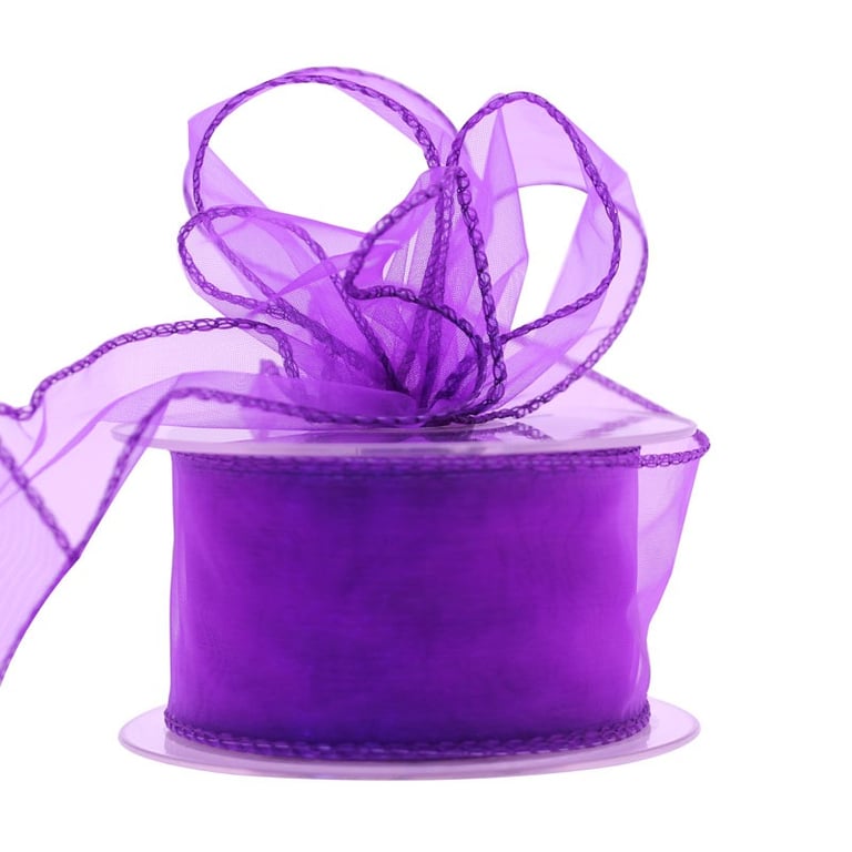 Purple Chiffon Ribbon - 50mm Wide Fashion Accent and Home Decor Accessory