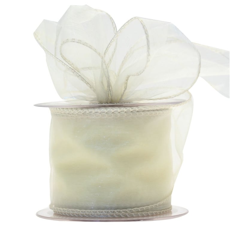 70mm Cream Chiffon Ribbon - Decorative Wedding and Home Decor Craft Ribbon