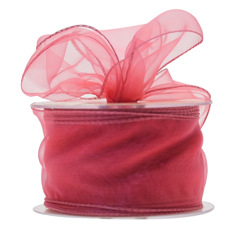 Rose Wired Chiffon Ribbon - 70mm Wide Fashionable Decorative Accent for Home, Wedding & Fashion Accessories