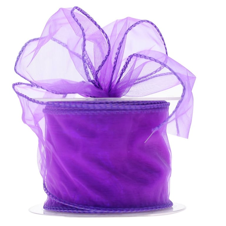 Purple Chiffon Ribbon - 70mm Wide Fashion and Home Decor Accessory
