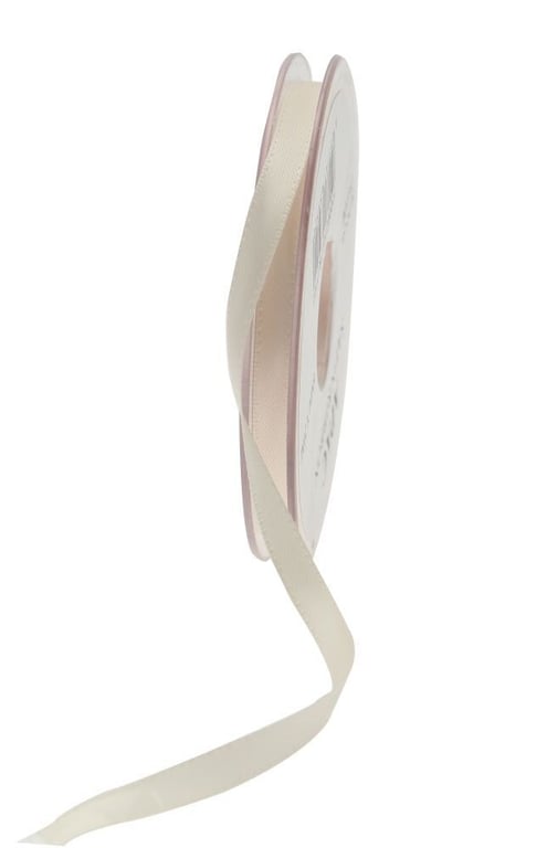 Cream Satin Ribbon (6mm) - High-Quality Home Decor and Craft Floral Decoration Ribbon