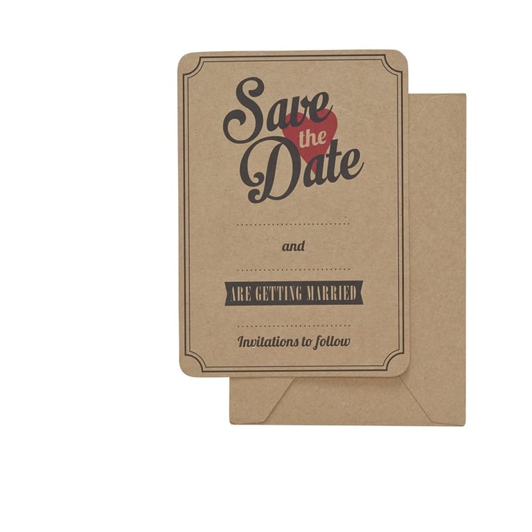 Rustic Brown Save the Date Cards - Personalized Wedding Invitations and Custom Designs
