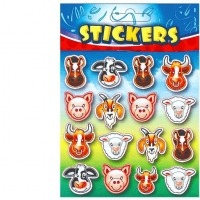Farm Animal Face Stickers - Adorable Decorations for Kids Parties and Home Fun